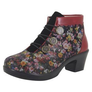 Alegria Leather Ankle Boots with Bungee Detail Heidi Garland - 10.5-11 New
